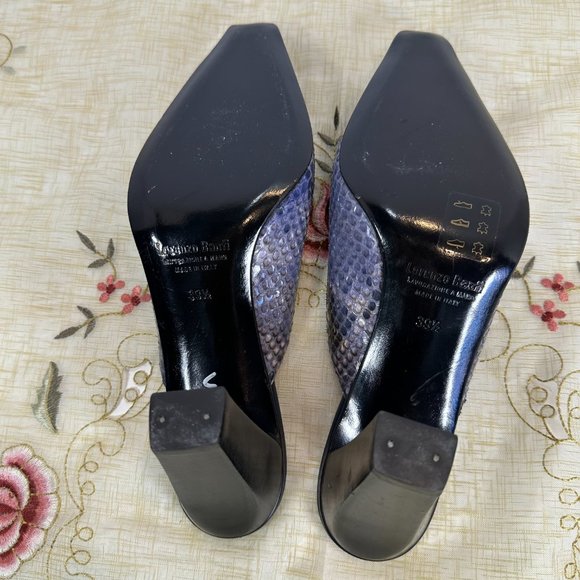Leather Women's Shoes from Lorenzo Banfi from Milano Italy snake skin 9M - Picture 5 of 7